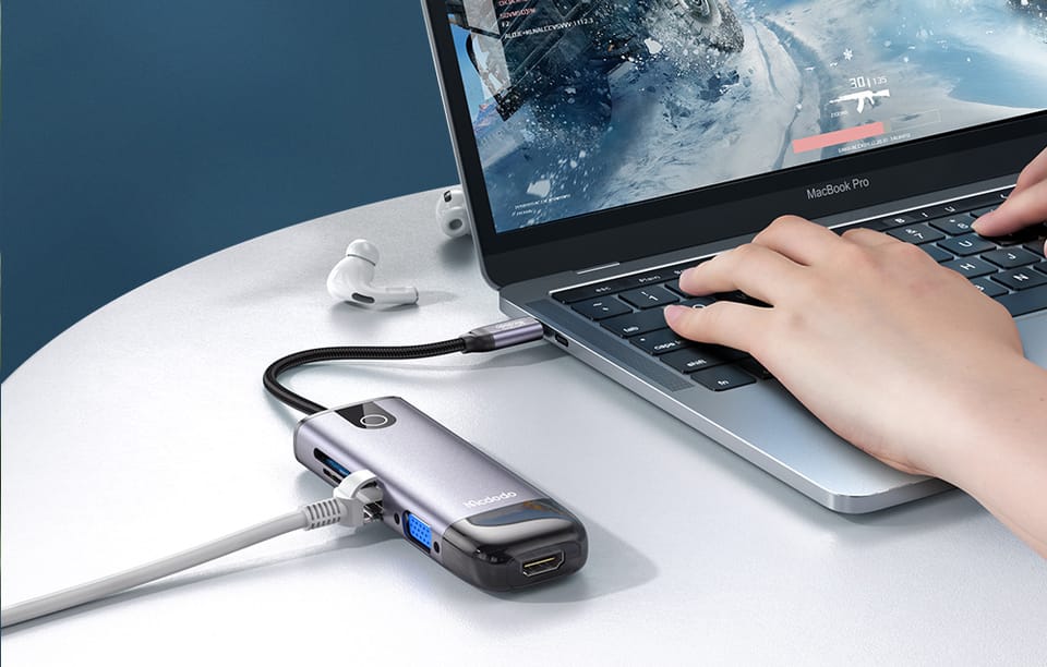 Hub USB-C Mcdodo HU-7420 10w1 (USB-C, HDMI, VGA, USB3.0*2, USB3.0*2, SD, TF)