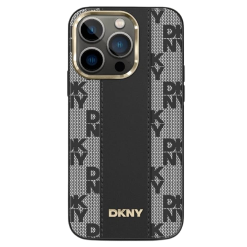 Oryginalne Etui APPLE IPHONE 15 PRO MAX DKNY Hardcase Leather Checkered Mono Pattern MagSafe (DKHMS24MPCPVSLK) czarne