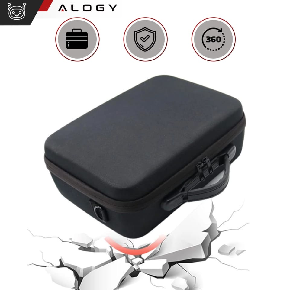 Pokrowiec sztywny kuferek walizka etui do drona DJI Mini 4 Pro / DJI Mini 3 Pro / Mini 3 twarde z paskiem Hard Case Alogy Czarny