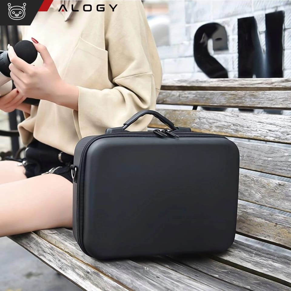 Pokrowiec sztywny kuferek walizka etui do drona DJI Mini 4 Pro / DJI Mini 3 Pro / Mini 3 twarde z paskiem Hard Case Alogy Czarny