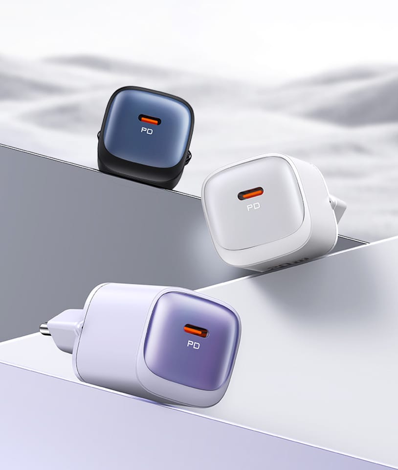 USAMS Ład. siec. CC248 20W GaN USB-CFast Charging HC Series biały/white CC248TC02