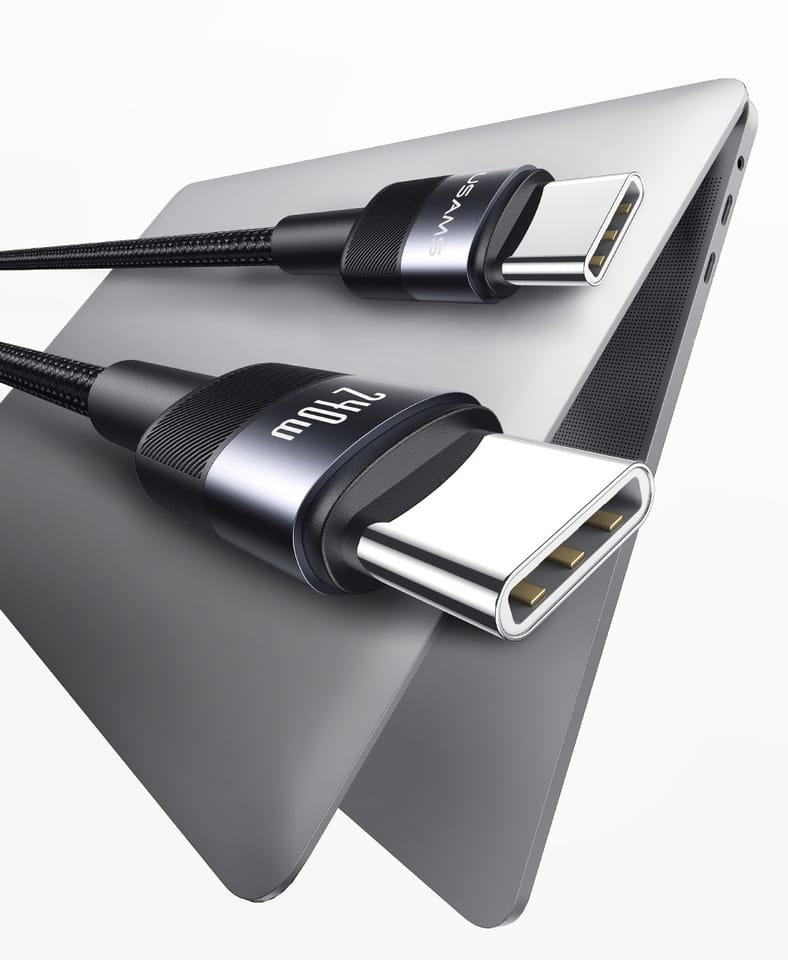 USAMS Kabel pleciony 240W USB-C/USB-C 1.2m SY Series tarnish SJ727USB01