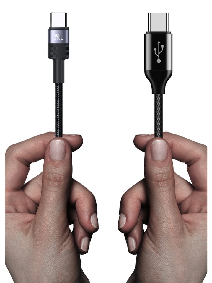 USAMS Kabel pleciony 240W USB-C/USB-C1.2m SY Series tarnish SJ727USB01