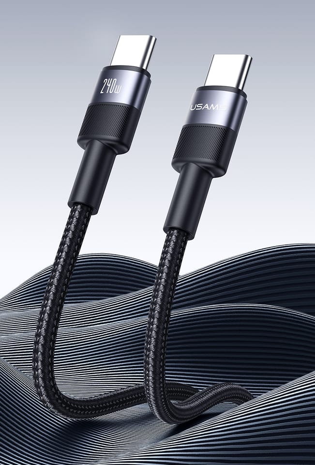 USAMS Kabel pleciony 240W USB-C/USB-C1.2m SY Series tarnish SJ727USB01
