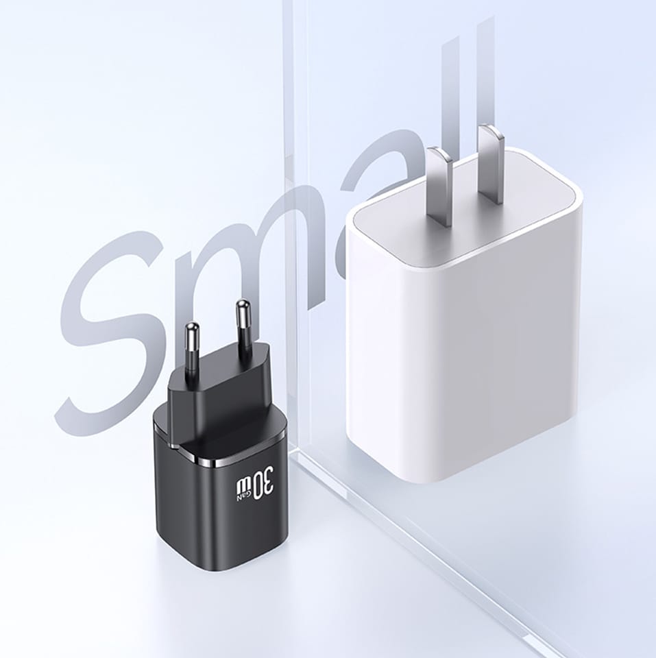 USAMS Ład. siec. CC254 30W GaN USB-C/USB-A Fast Charging HC Series biały/white CC254TC02