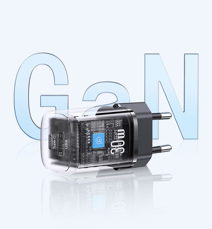 USAMS Ład. siec. CC254 30W GaNUSB-C/USB-A Fast Charging HC Series czarny/black CC254TC01
