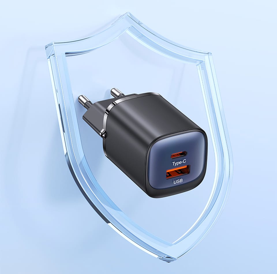 USAMS Ład. siec. CC254 30W GaNUSB-C/USB-A Fast Charging HC Series czarny/black CC254TC01