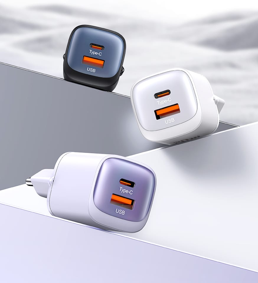 USAMS Ład. siec. CC254 30W GaNUSB-C/USB-A Fast Charging HC Series czarny/black CC254TC01