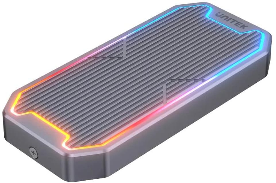 UNITEK OBUDOWA DYSKU USB-C M.2 SSD NVME/SATA, 10GBPS, RGB