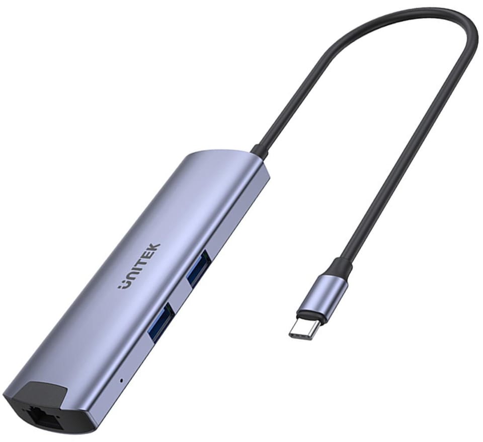 UNITEK AKTYWNY HUB USB-C 5GBPS, HDMI RJ-45 PD 100W