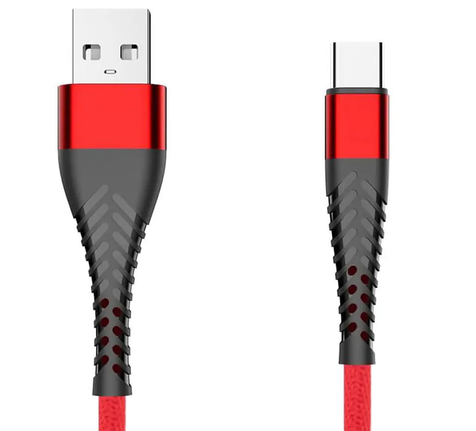 Kabel USB Typ-C z oplotem Spider (1.5 m, czerwony)