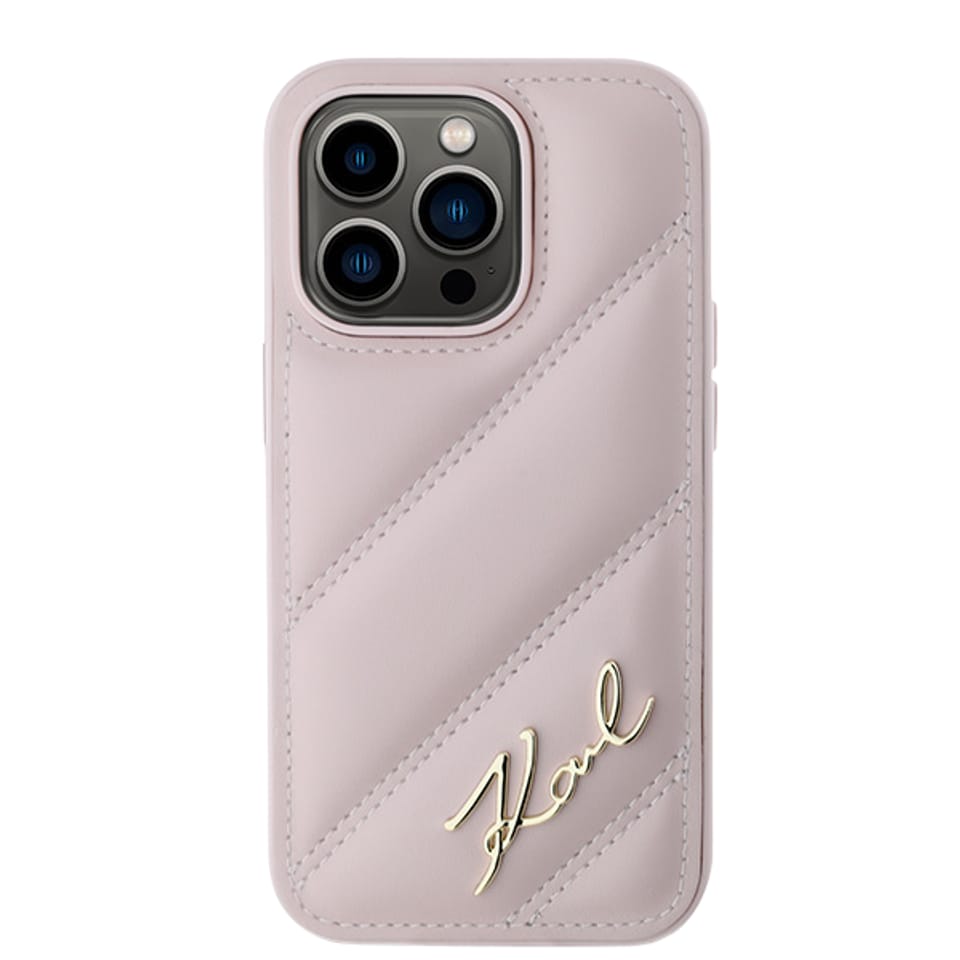 Karl Lagerfeld KLHCP15XPQDSMGP iPhone 15 Pro Max 6.7" różowy/pink hardcase Diagonal Quilted Script