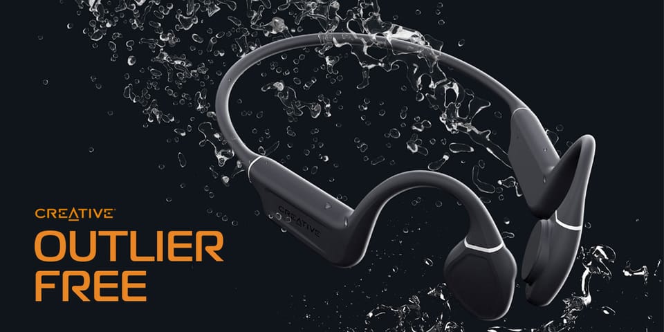 Creative Słuchawki bezprzewodoweOutlier Free szaro-niebieskie/grey blue Bluetooth 5.3