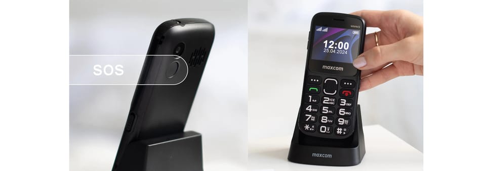 Maxcom Comfort MM443 ze stacją ładującączarny/black