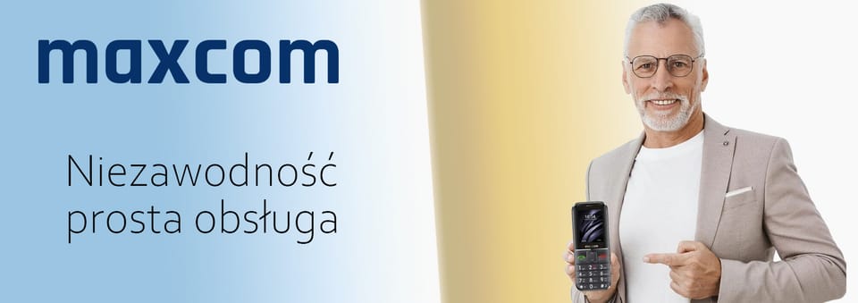 Maxcom Comfort MM735 ze stacją ładującą+ opaska SOS czarny/black