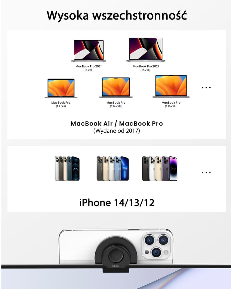 SODI Uchwyt indukcyjny do MacBookaBM-300 czarny/black MagSafe