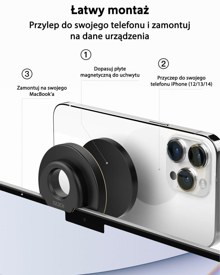SODI Uchwyt indukcyjny do MacBookaBM-300 czarny/black MagSafe