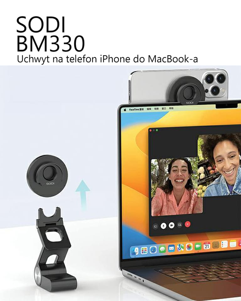 SODI Wielofunkcyjny uchwyt indukcyjny3w1 do iMaca BM-330 czarny/black MagSafe