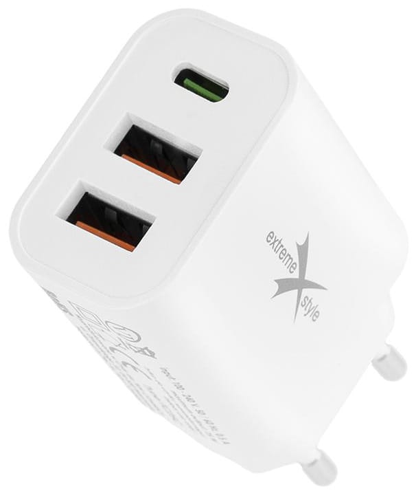 Ładowarka sieciowa USB Typ-C + 2 USB PD 48W
