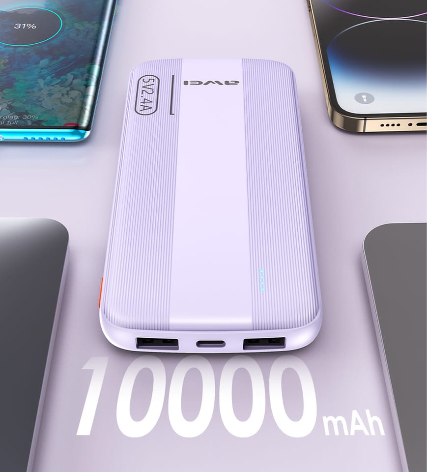AWEI PowerBank P20K 10000mAhczarny/black
