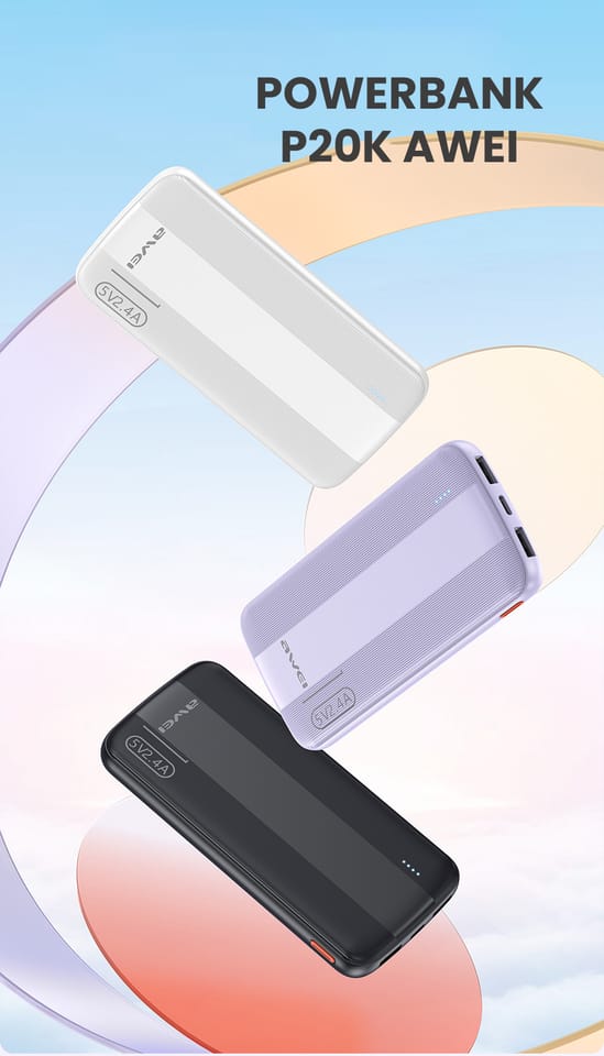 AWEI PowerBank P20K 10000mAhczarny/black