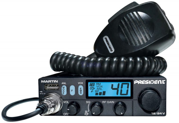 Radio CB President Martin 12/24V, AM/FM, USB