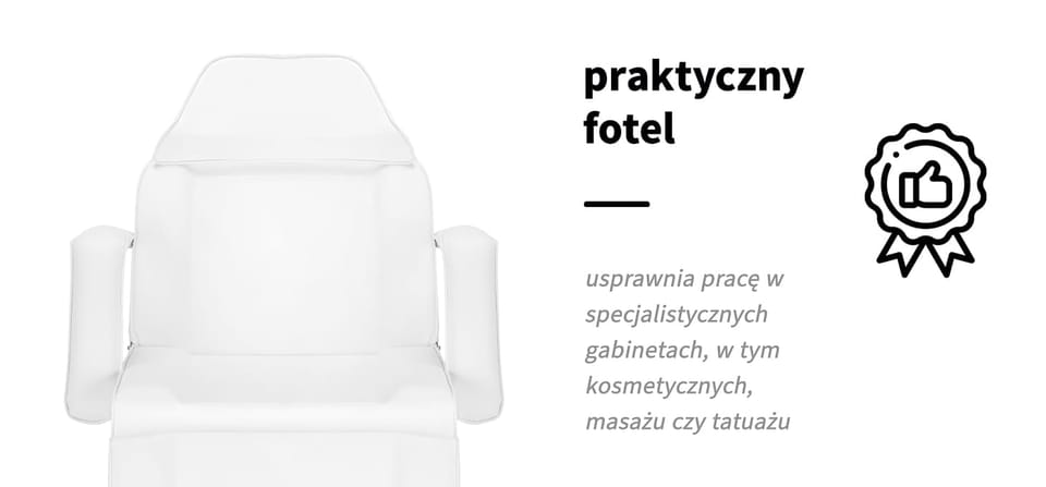 Fotel kosmetyczny Basic 202 z kuwetami biały