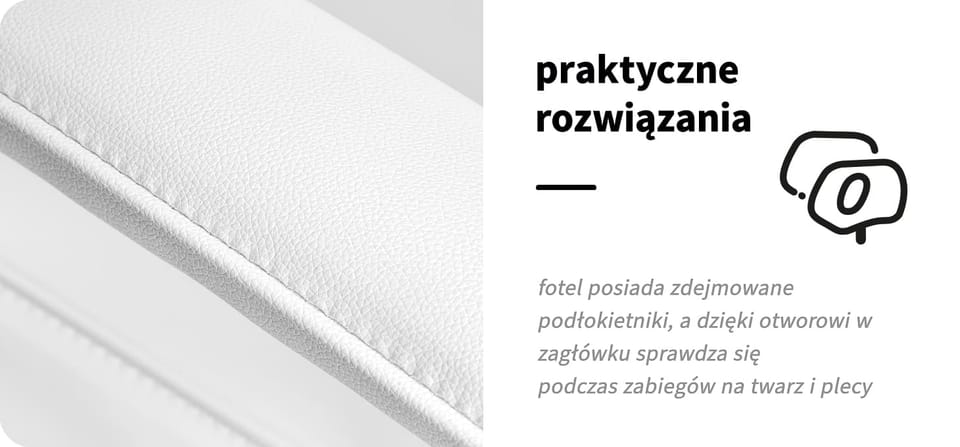 Fotel kosmetyczny Basic 202 z kuwetami biały