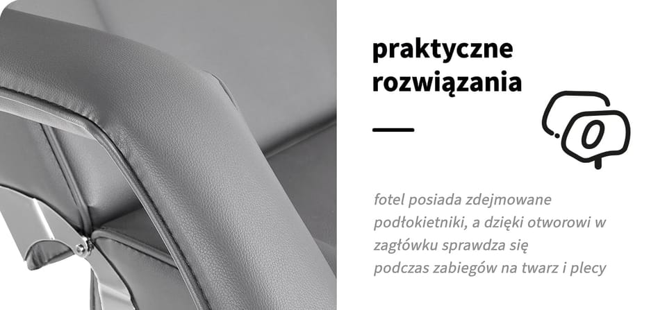 Fotel kosmetyczny Basic 202 z kuwetami szary