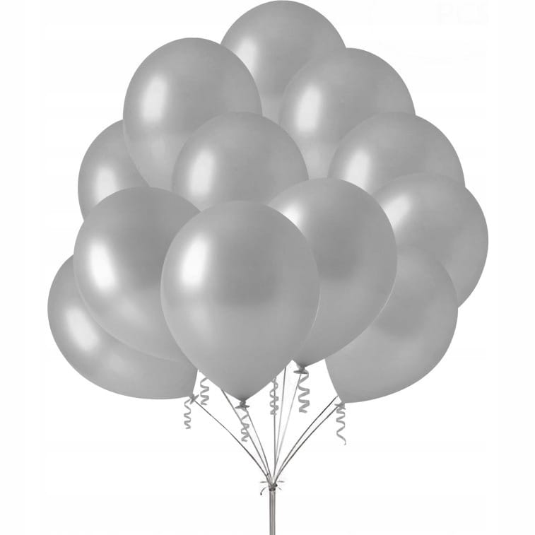 Balon Srebrny metalik 80szt. B088 GO PARTY