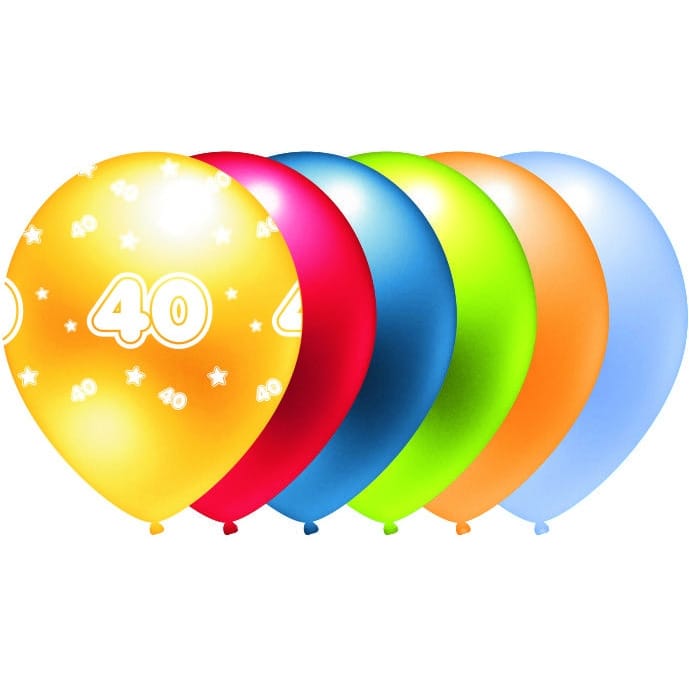 Balon metalik nadruk 40 mix kolor 5szt. B286 GO PARTY