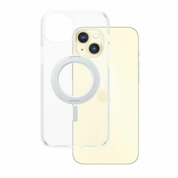 CARE by PanzerGlass Kickstand Case iPhone 15 Plus 6,7" MagSafe srebrny/silver 1416