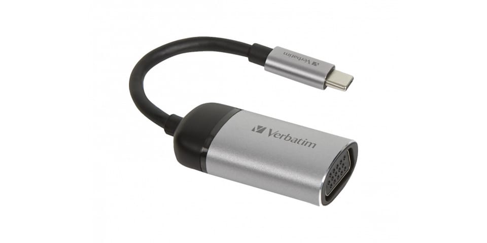 Verbatim Adapter USB-C - VGA             aluminiowy/aluminum 49145
