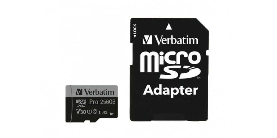 Verbatim Karta microSD 256GB + adapter Pro U3 czarny/black 47045