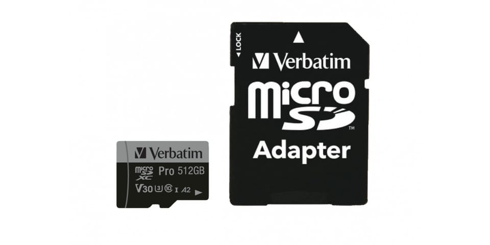 Verbatim Karta microSD 512GB + adapter Pro U3 czarny/black 47046