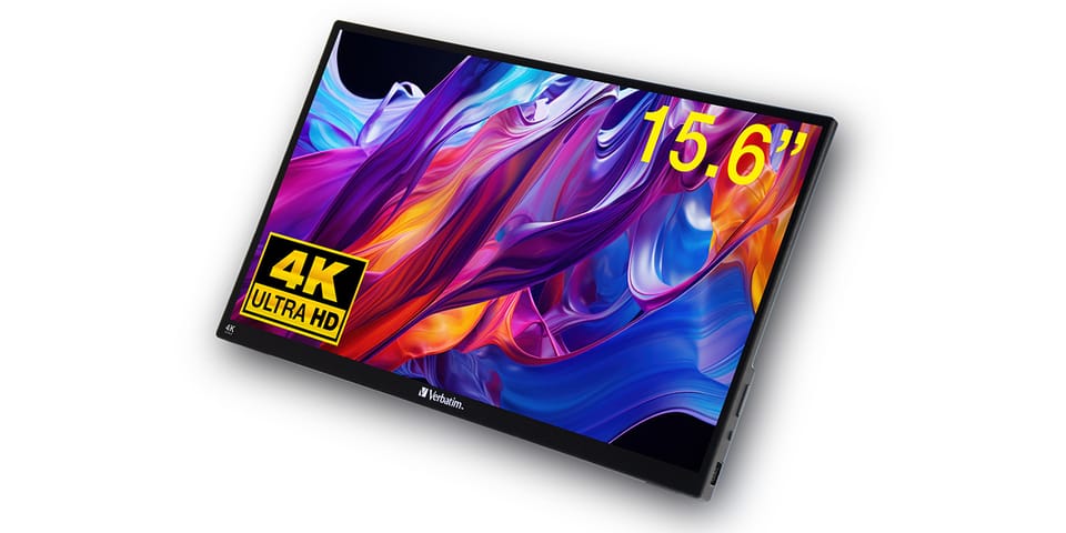 Verbatim Monitor przenośny dotykowy15.6" Ultra HD 4K czarny/black 32238