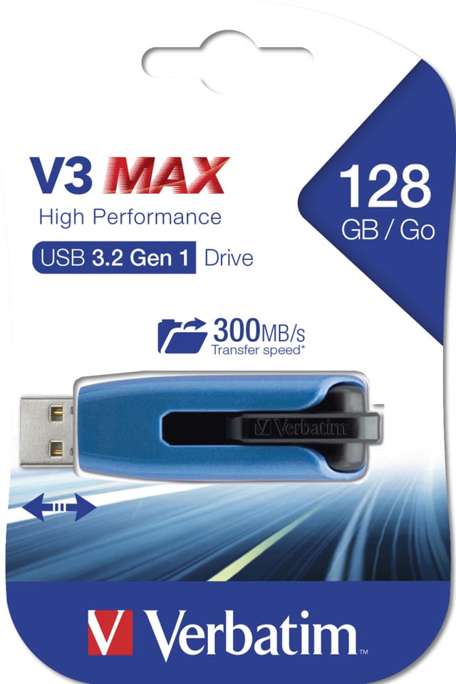 Verbatim Pendrive 128GB USB-A 3.2 V3 MAX niebieski/blue 49808