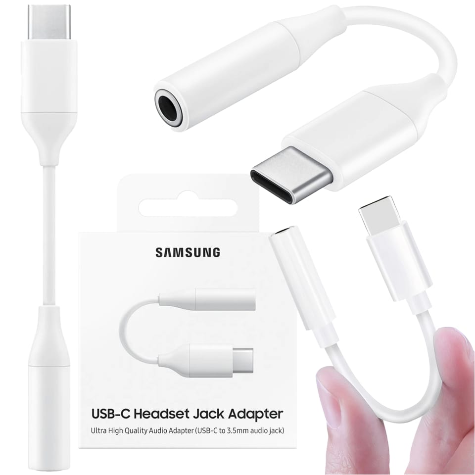 Adapter Samsung EE-UC10JUWEGUS przełączka przejściówka Audio USB-C do JACK 3,5MM Oryginalny Biały