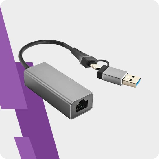 Adapter USB-C USB 3.2 na gniazdo LAN RJ45 Spacetronik