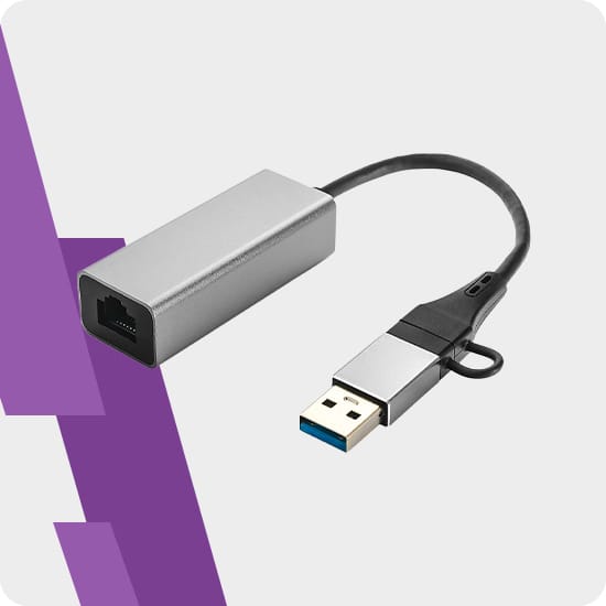 Adapter USB-C USB 3.2 na gniazdo LAN RJ45 Spacetronik - moc internetu