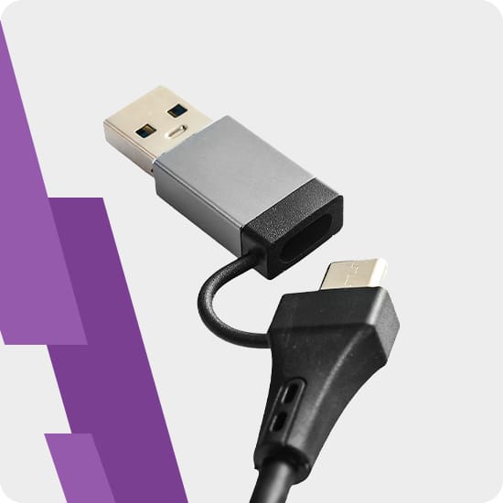 Adapter USB-C USB 3.2 na gniazdo LAN RJ45 Spacetronik - złącza