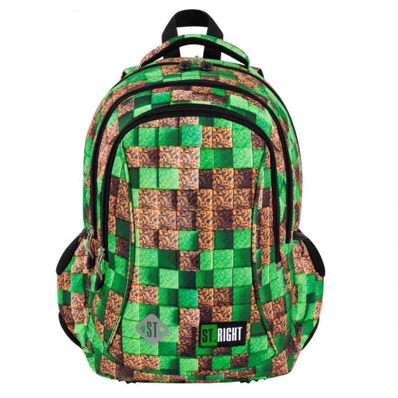 Plecak szkolny 3-komorowy Tornister dla chłopca Pixel Cubes BP-26 ST.RIGHT St.Majewski