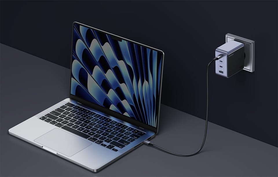 Ładowarka sieciowa Ugreen Nexode Air 100W, 3x USB-C, USB (szara)