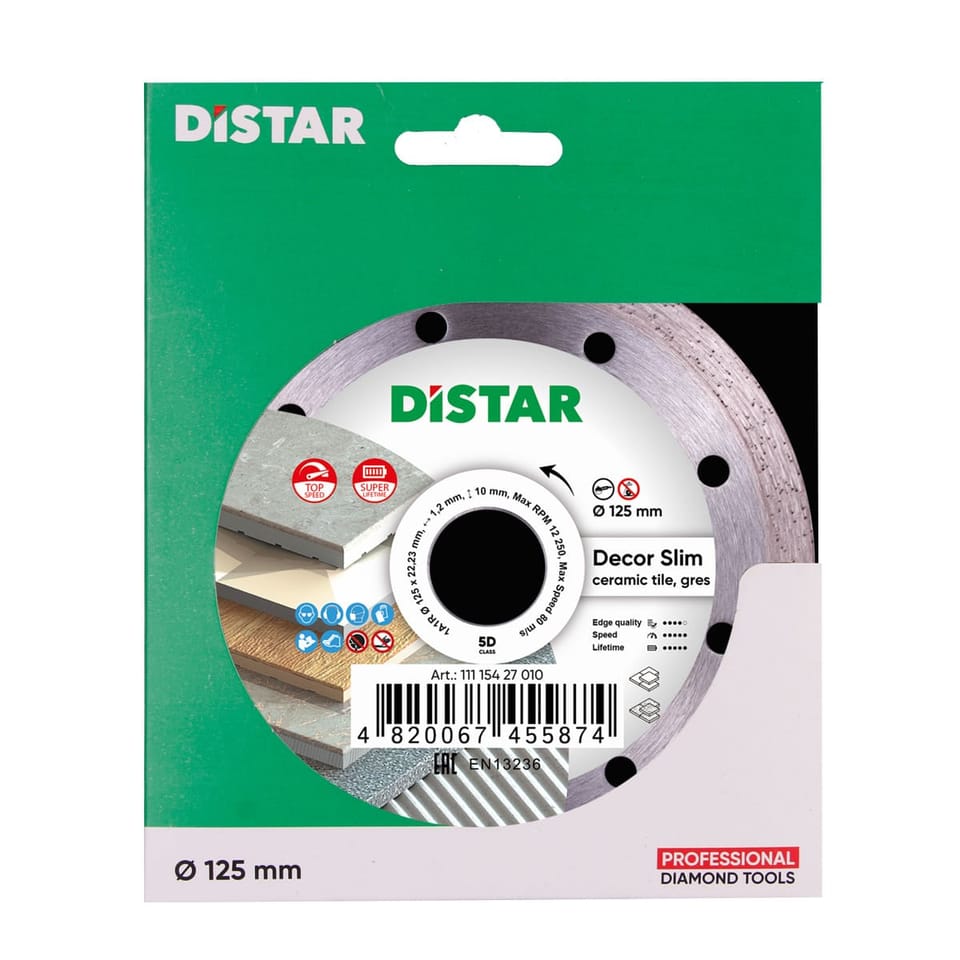 Diamentowa tarcza Distar 1A1R 125 mm Decor Slim