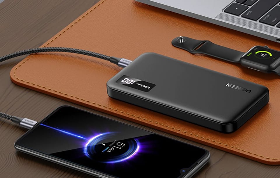 Powerbank 10000mAh Ugreen PB311, USB + USB-C, 20W PD (czarny)