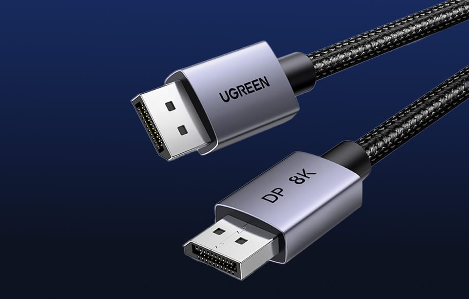 Kabel DisplayPort 1.4 Ugreen DP120, 8K 60Hz, 32.4Gbps, 1m (czarny)