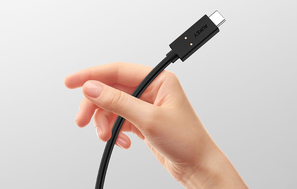 Kabel USB-C do USB-C Aukey, CB-TCC241, 240W, 0.8m (czarny)