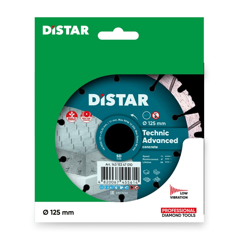 Kopia: Diamentowa tarcza tnąca 1A1RSS 125 Distar Technic Advanced