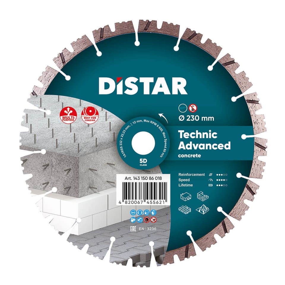 Diamentowa tarcza tnąca 1A1RSS 232 Distar Technic Advanced