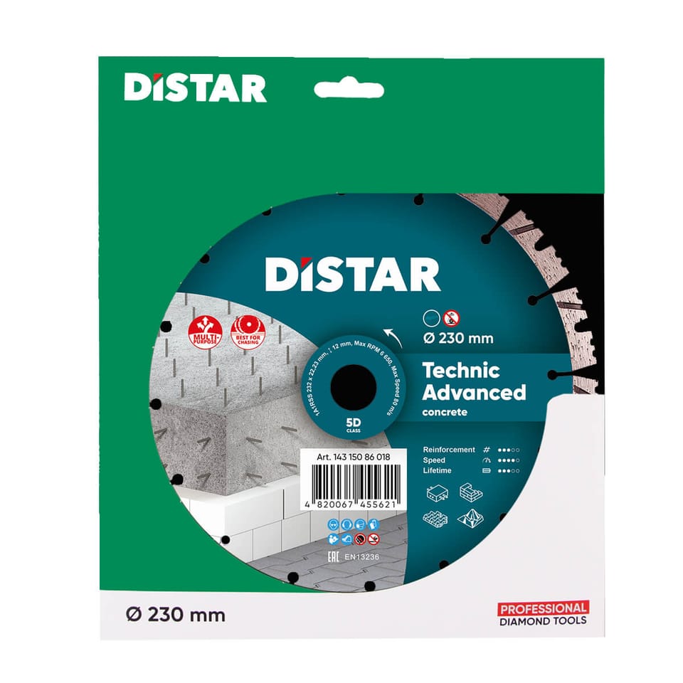 Diamentowa tarcza tnąca 1A1RSS 232 Distar Technic Advanced